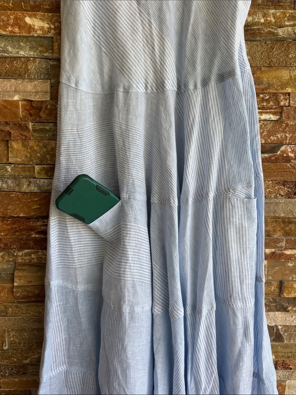 CP Shades Gorsuch Linen Maxi Dress Light Blue White No Size Tag Measure Listed - Picture 11 of 16